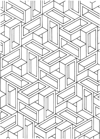 Optical Illusion 8 Coloring Page